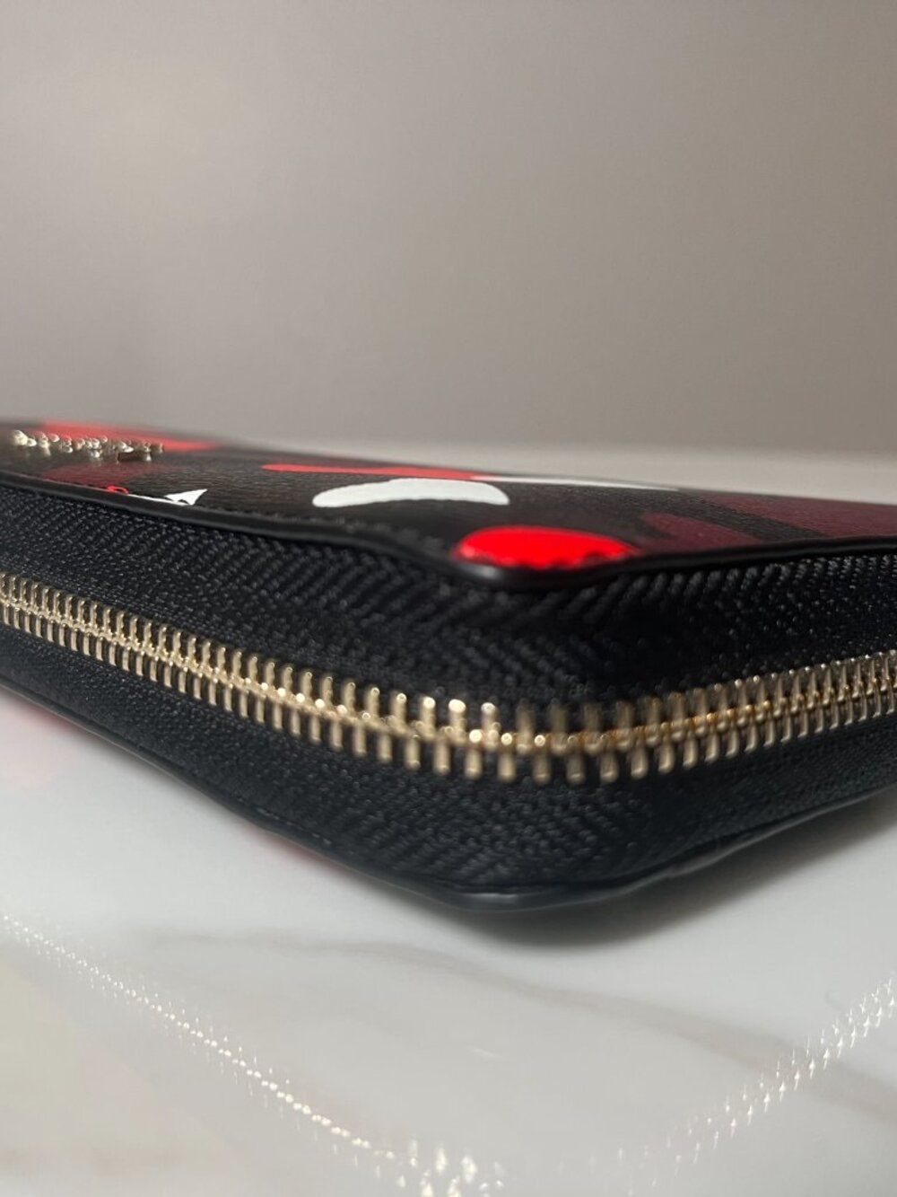 kate spade Black Wallet with Red, White & Burgundy Hearts - Picture 7 of 11